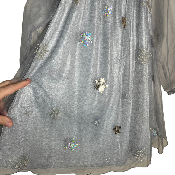 Biscotti Collezioni Girl's Fancy Winter Snowflake Mesh Long Sleeve Dress Size 5 - Picture 4 of 8
